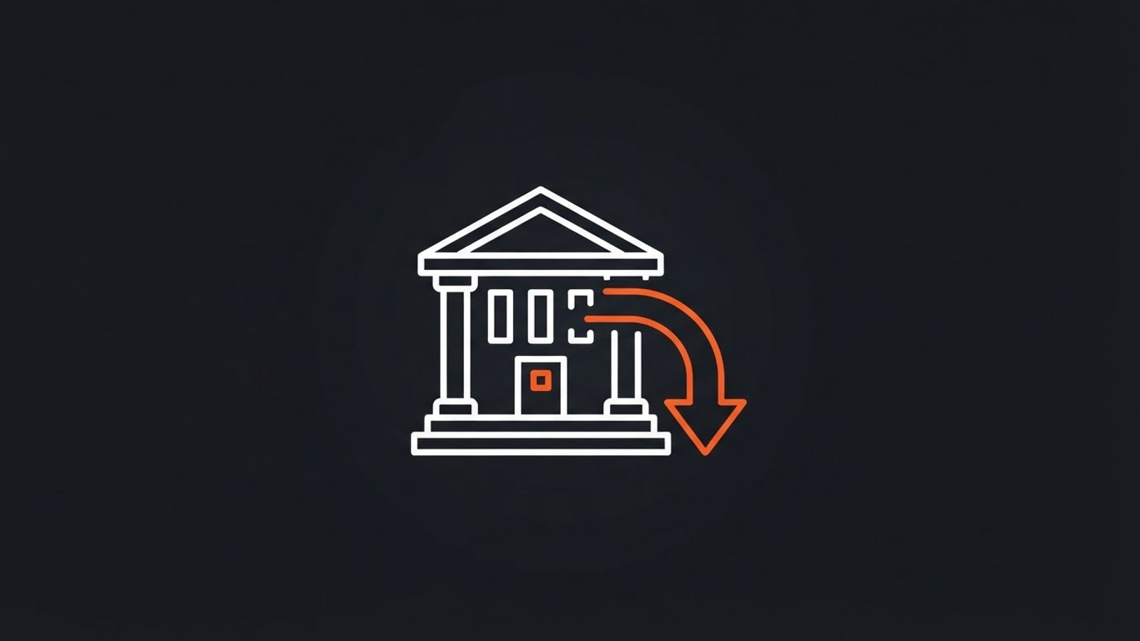 Icône de virement bancaire avec flèche