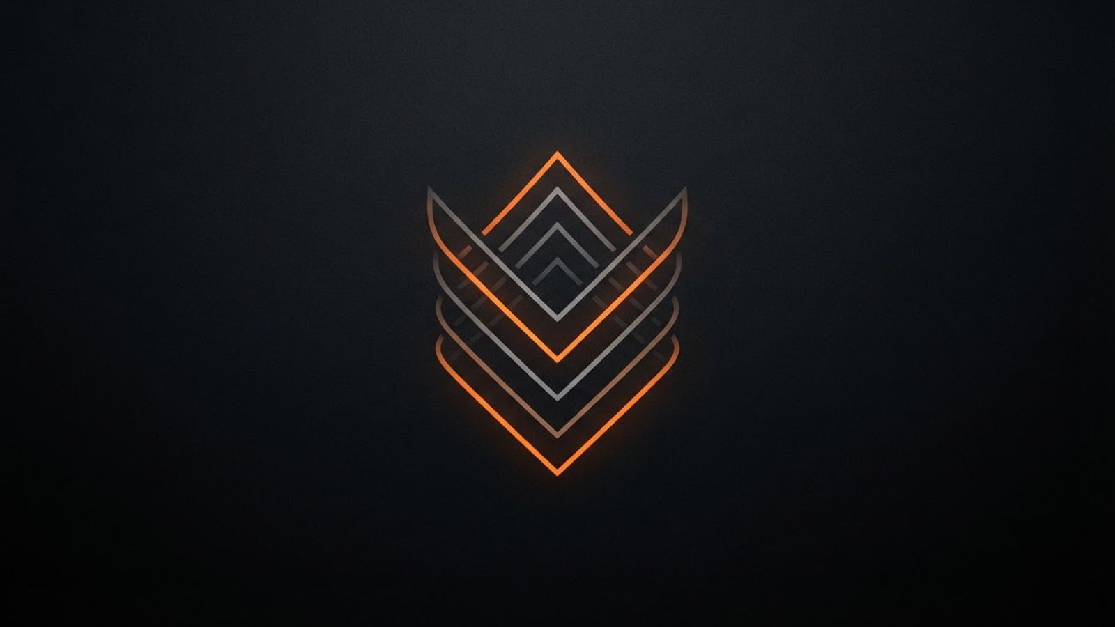 Logo de fournisseur de jeux, chevrons superposés orange